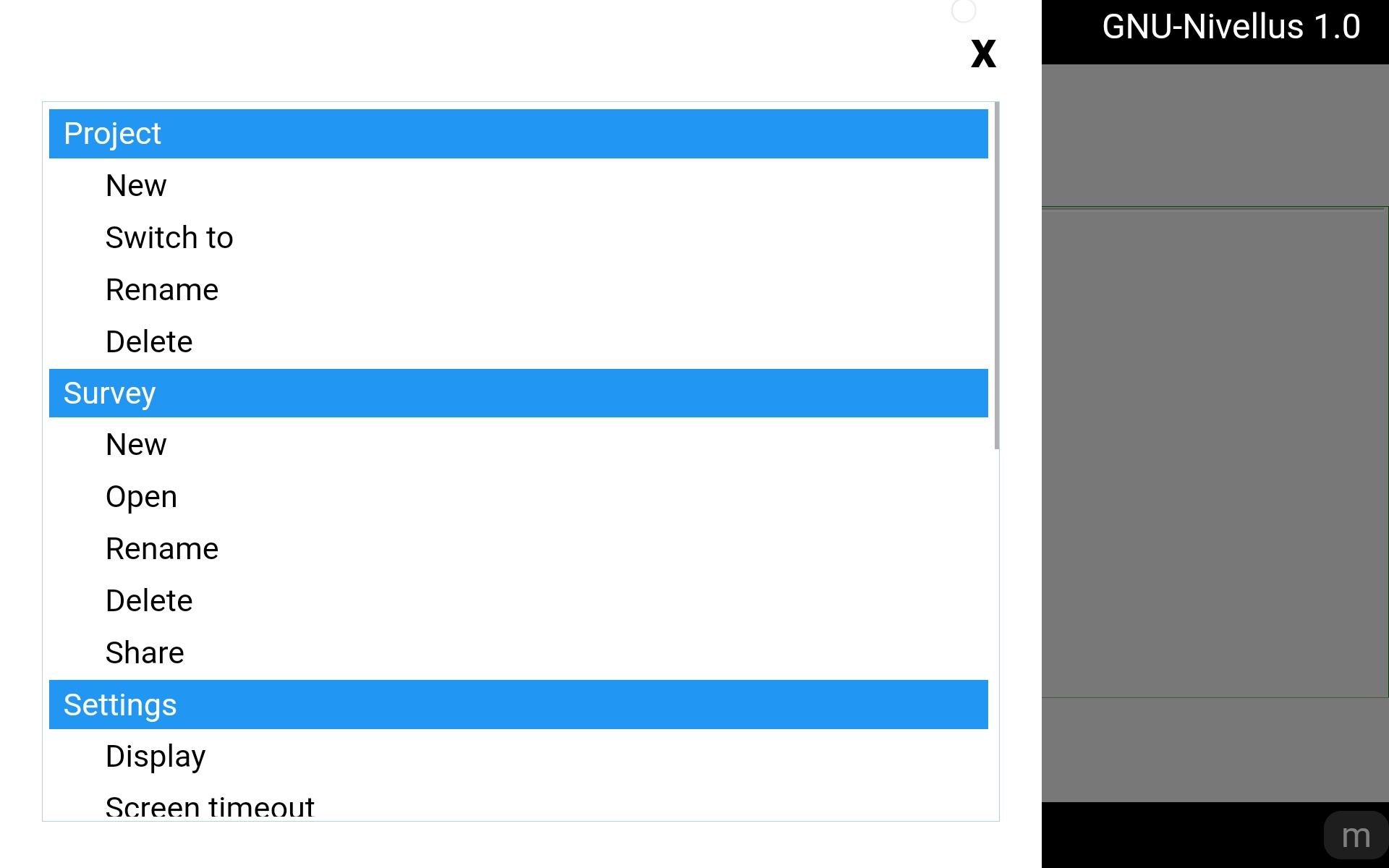 GNU-Nivellus menu