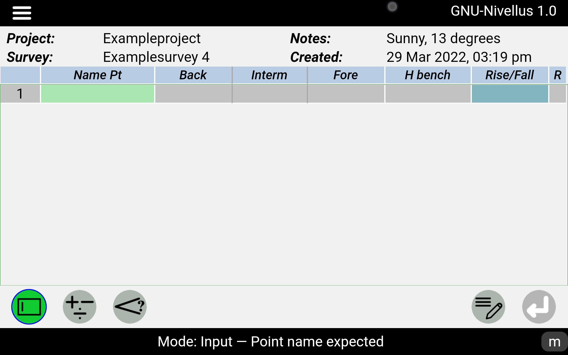 Input name of point