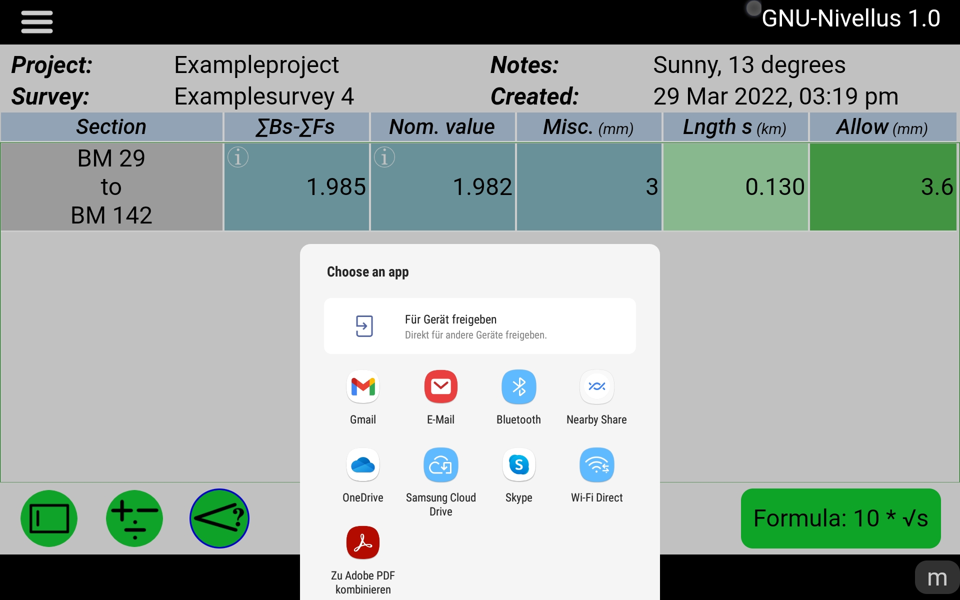 Share differential levelling protocol