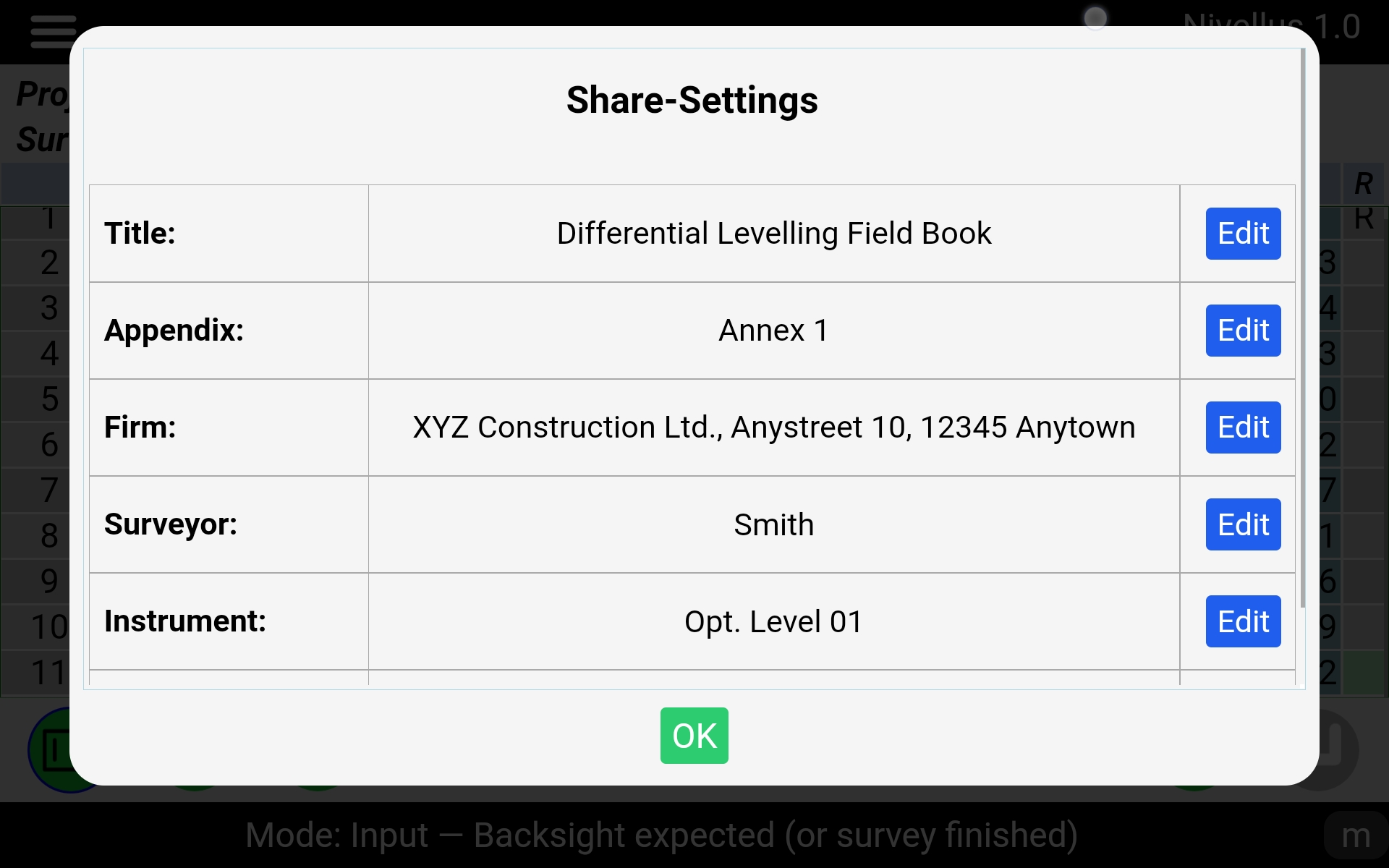 Andoid app GNU-Nivellus - share settings